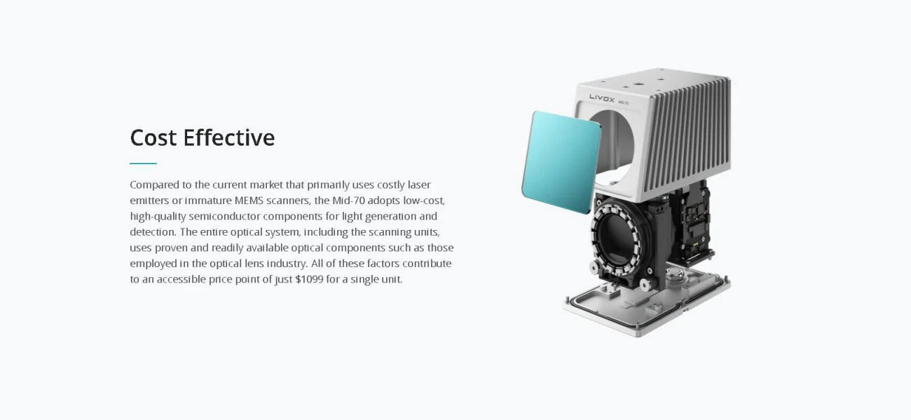 Livox Mid-70 LiDAR Sensor for SLAM & Robotics