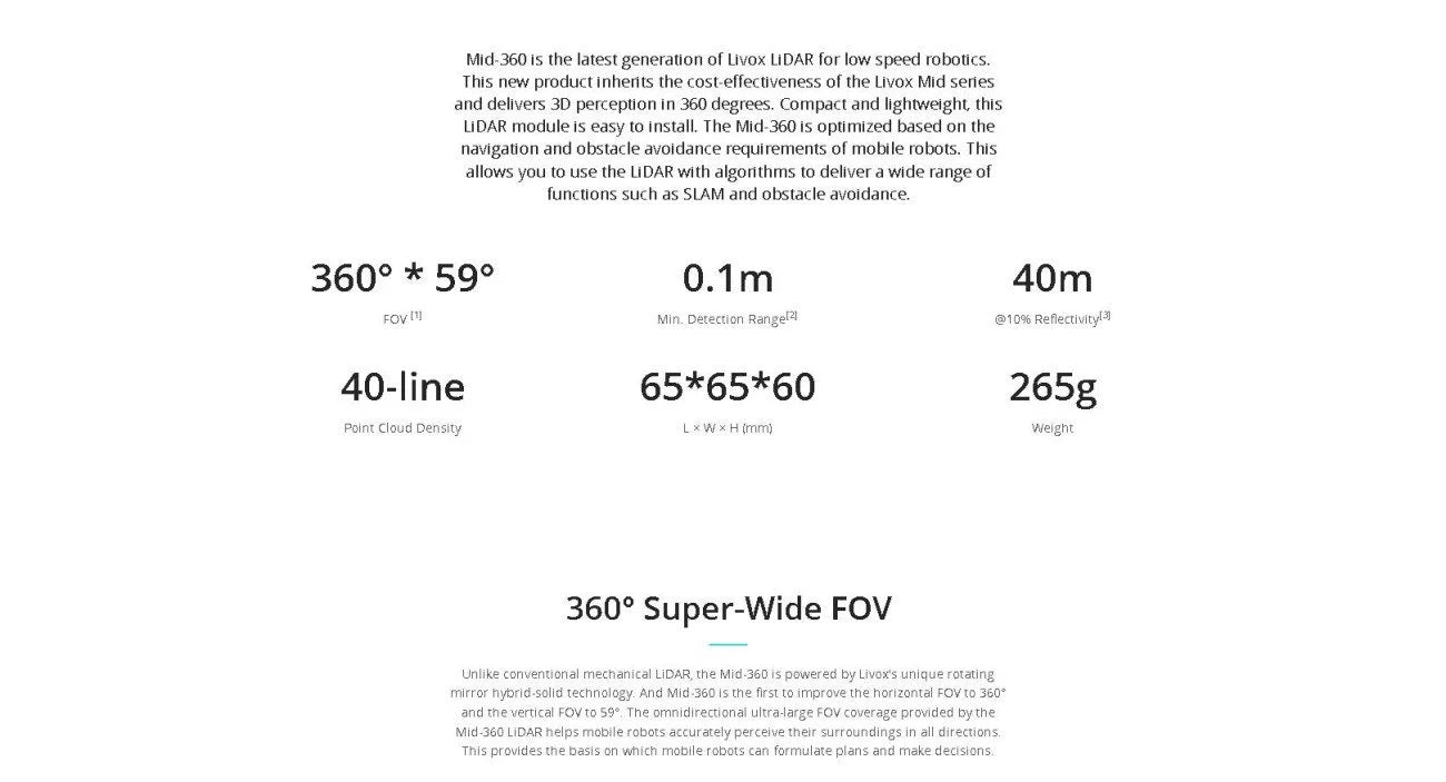 Livox MID-360 LiDAR Sensor for SLAM & Robotics | Quote