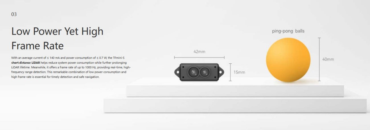 Benewake TFmini-S LiDAR | Robot LiDAR Sensor for Robotics & Mapping detail image 4