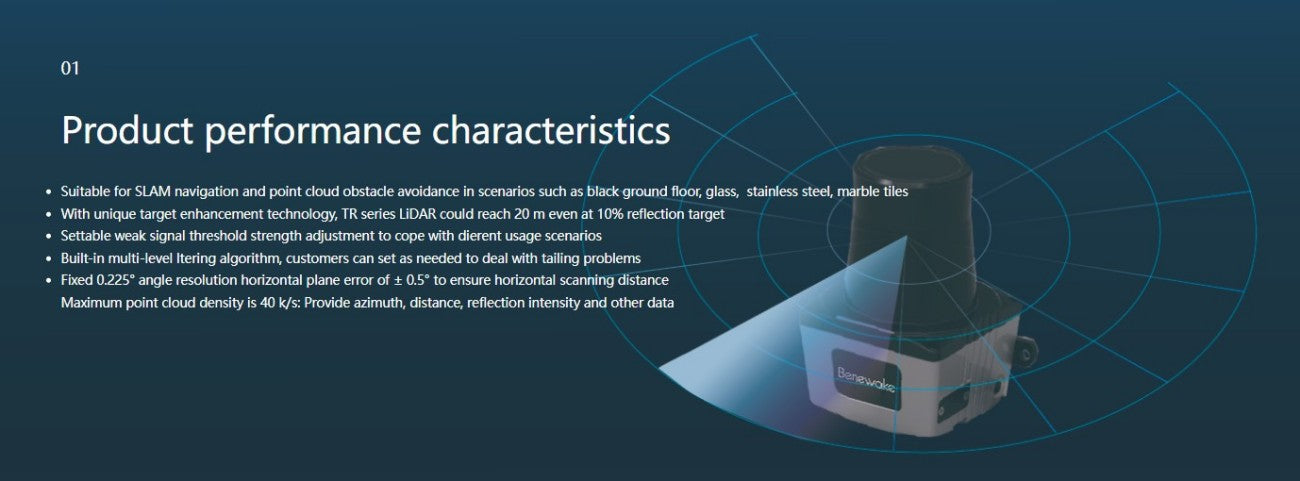 Benewake TR Series LiDAR | Robot LiDAR Sensor for Robotics & Mapping detail image 2
