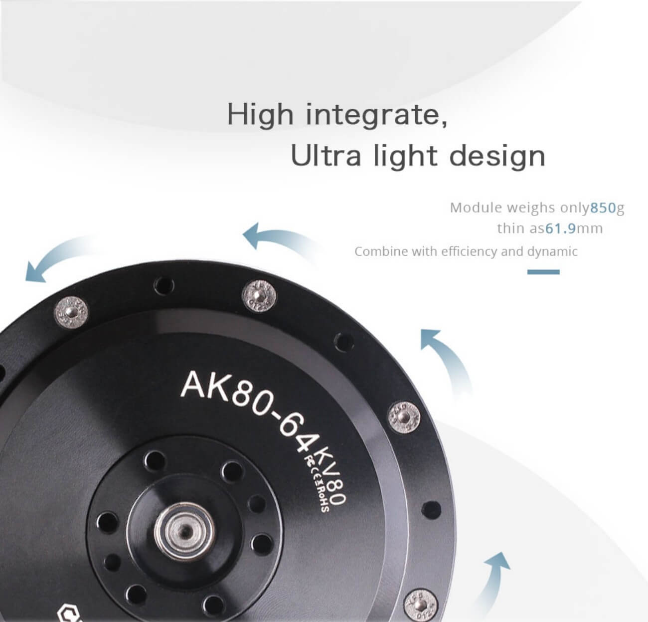 CubeMars AK80-64 Motor detail image 2