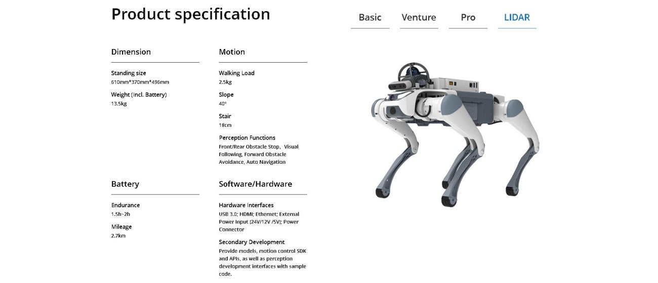 DEEP Robotics Lite3 Robot | Quadruped Robot Platform for Education Labs and Robotics Research detail image 9