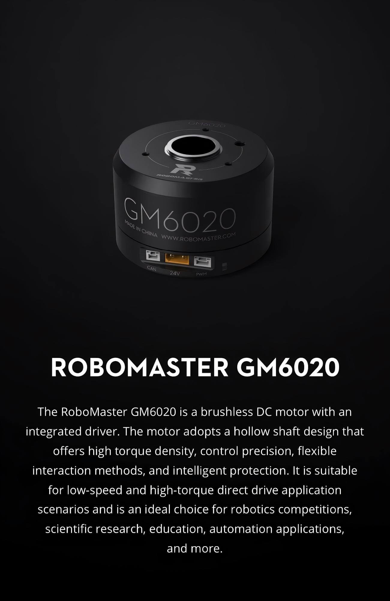 DJI RoboMaster GM6020 Brushless DC Motor | Robot Servo Motor for Robotics Development detail image 1