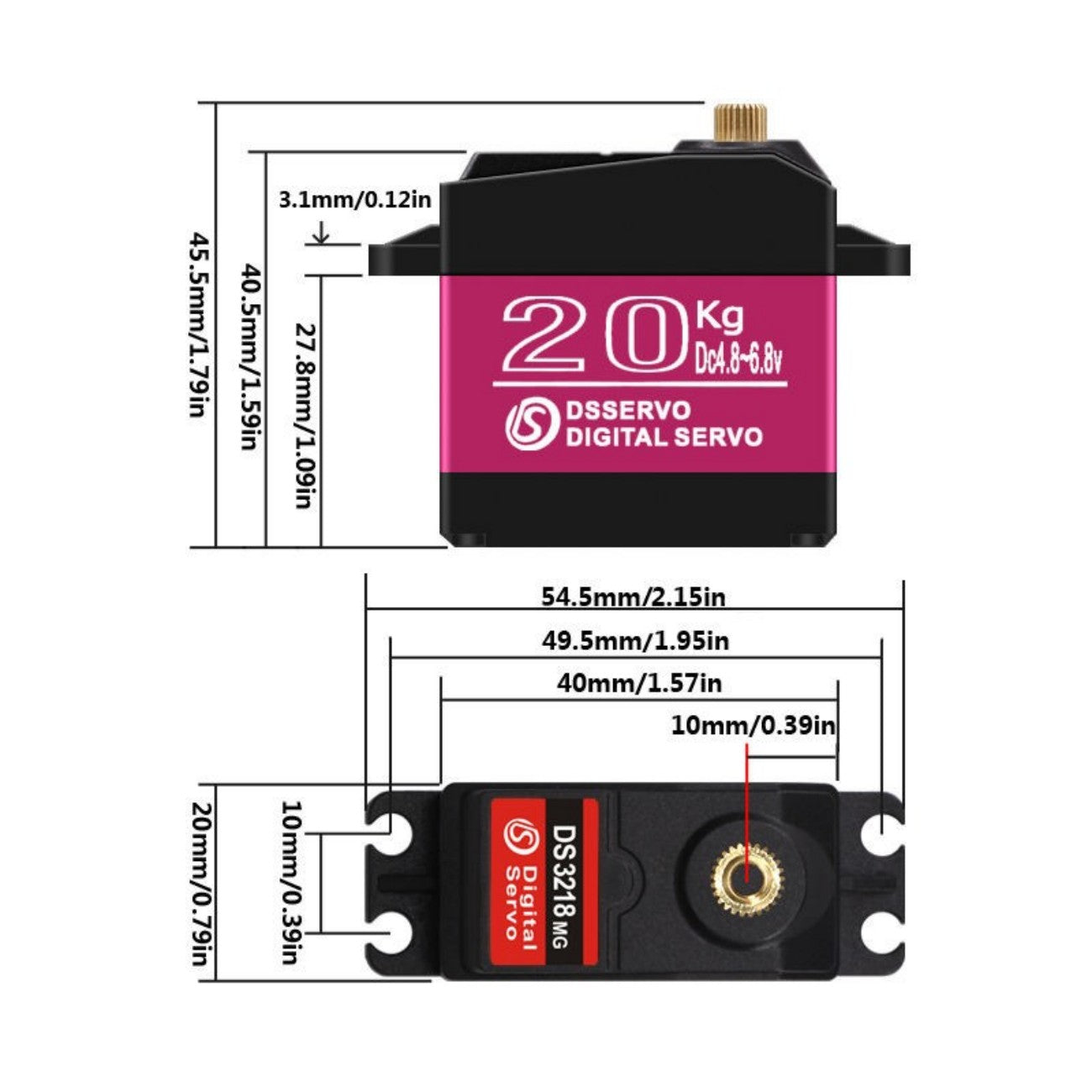 DSSERVO DS3218 MG Servo Motor detail image 5