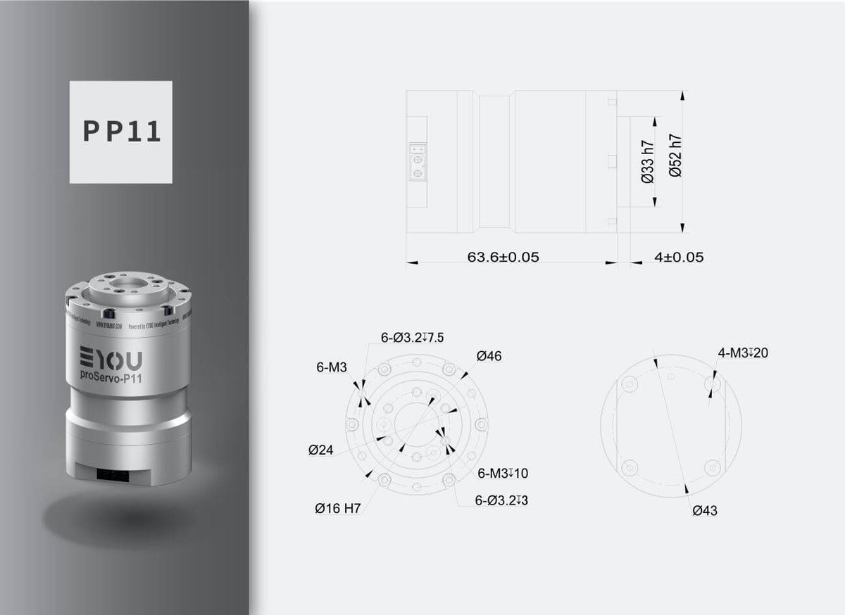 EYOU PP11 Motor | Robot Servo Motor for Robotics Development detail image 14