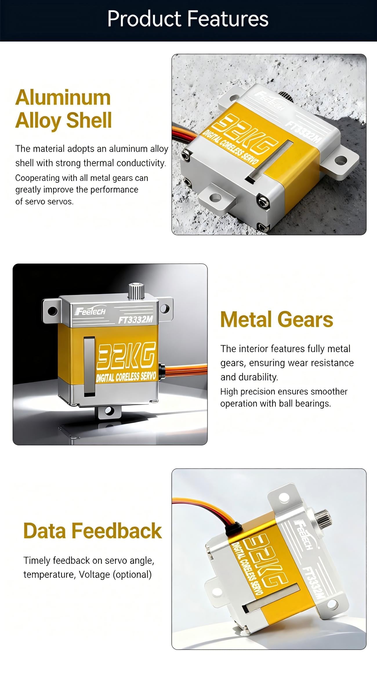 FEETECH FT3332 Servo Motor detail image 3