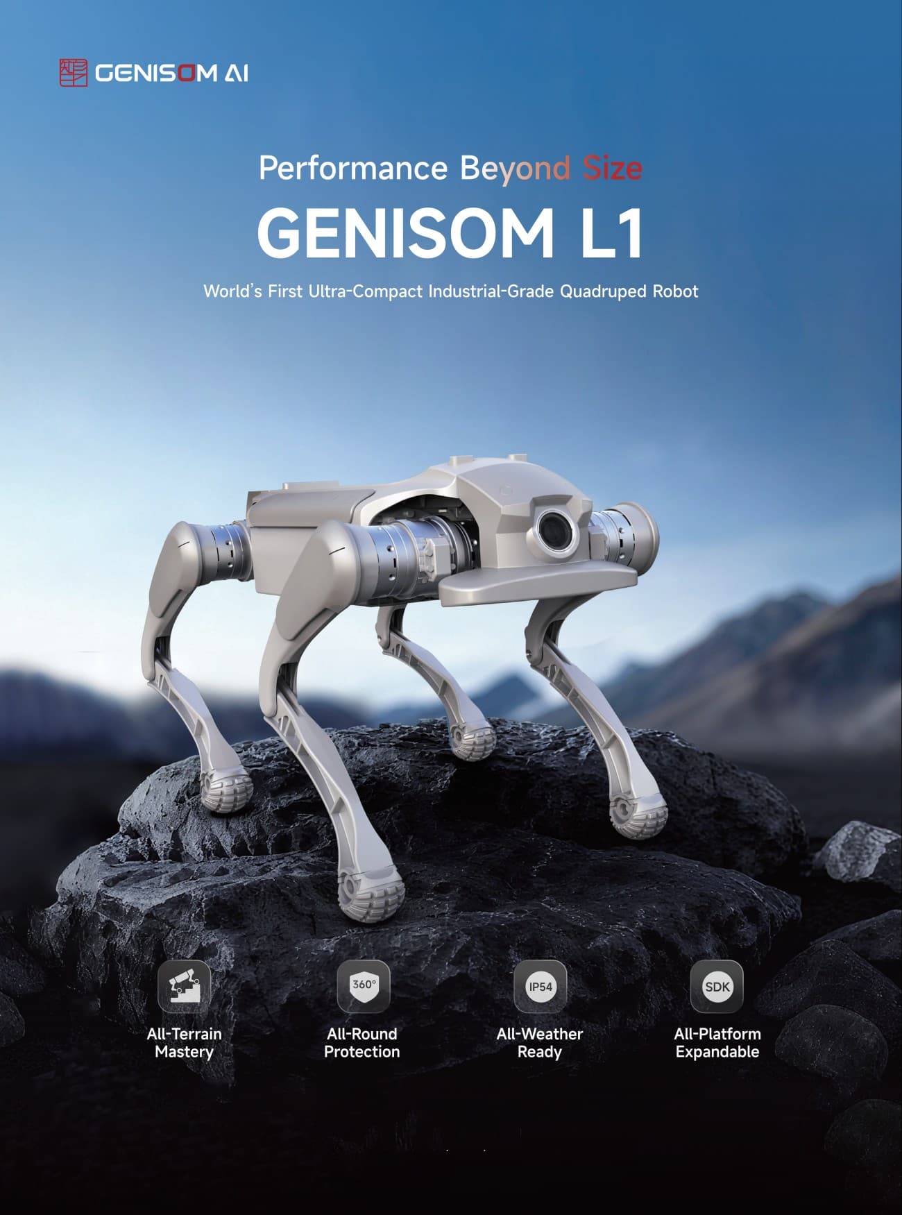 GENISOM L1 Robot | Quadruped Robot Platform for Robotics Research detail image 1