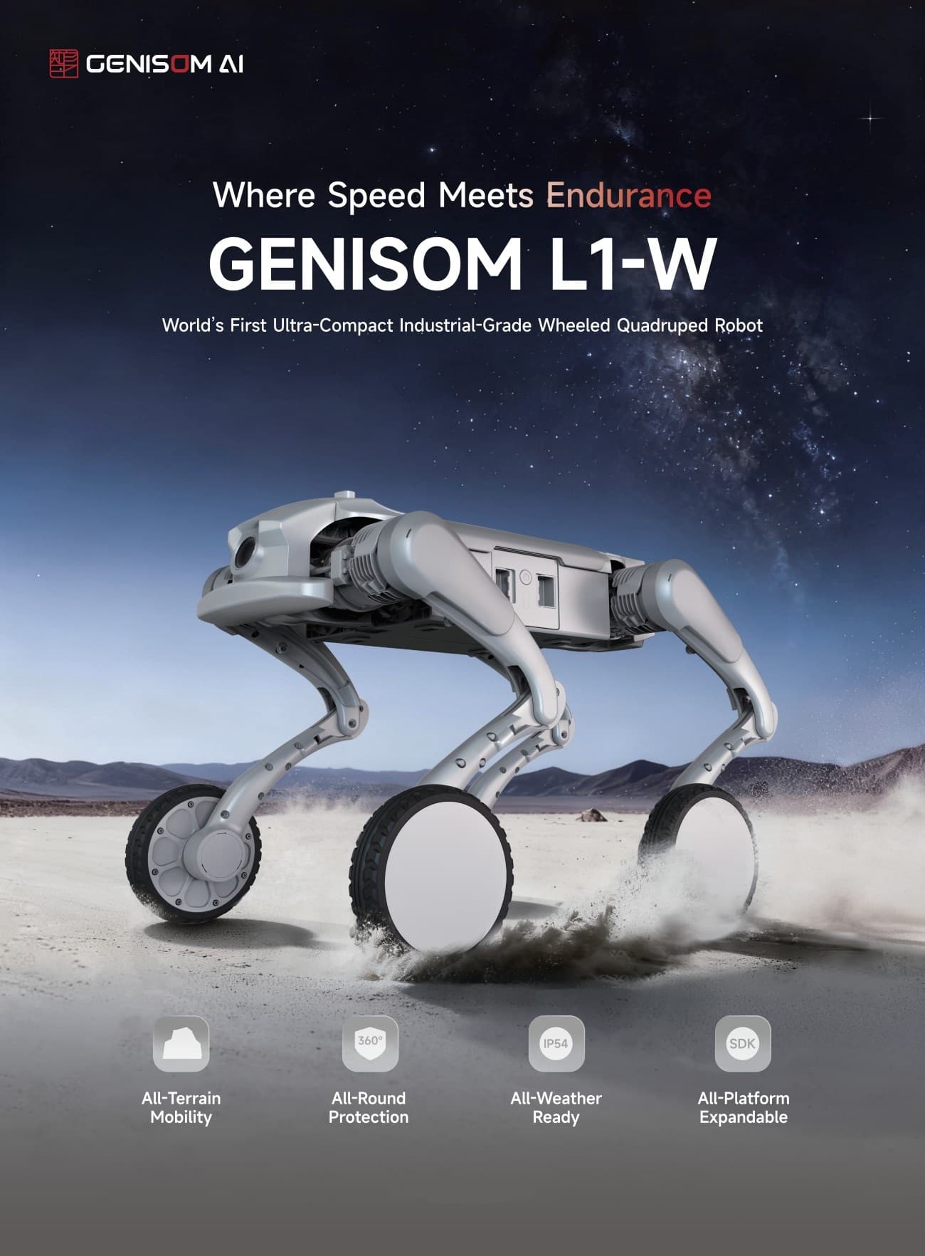 GENISOM L1-W Robot | Quadruped Robot Platform for Robotics Research detail image 1