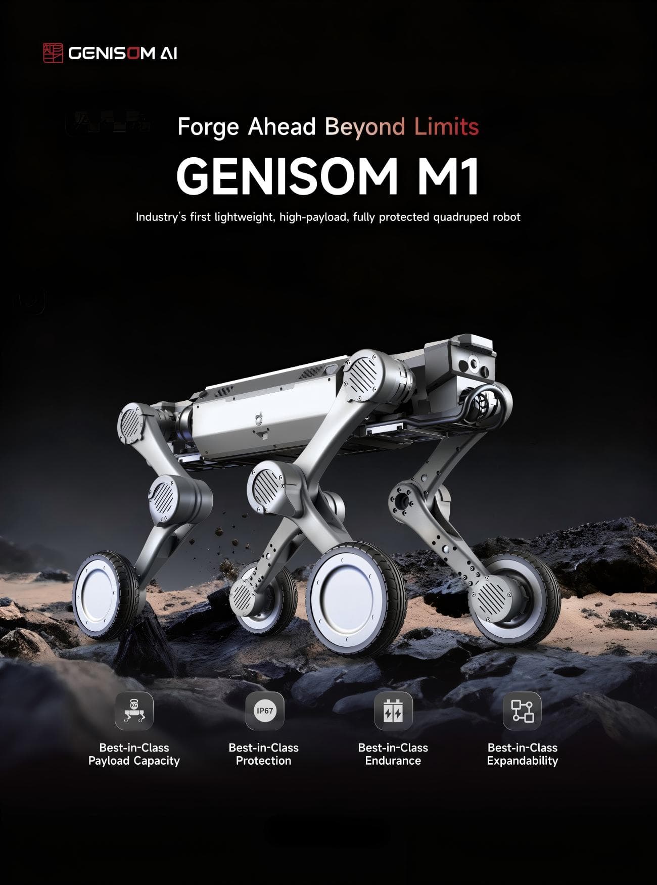 GENISOM M1 Robot | Quadruped Robot Platform for Robotics Research detail image 1