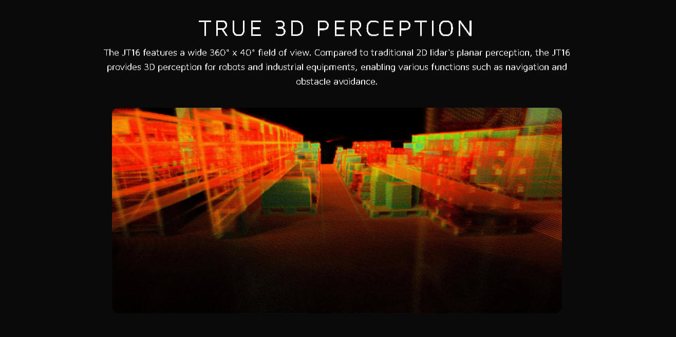 HESAI JT16 LiDAR | Robot LiDAR Sensor for Robotics & Mapping detail image 5