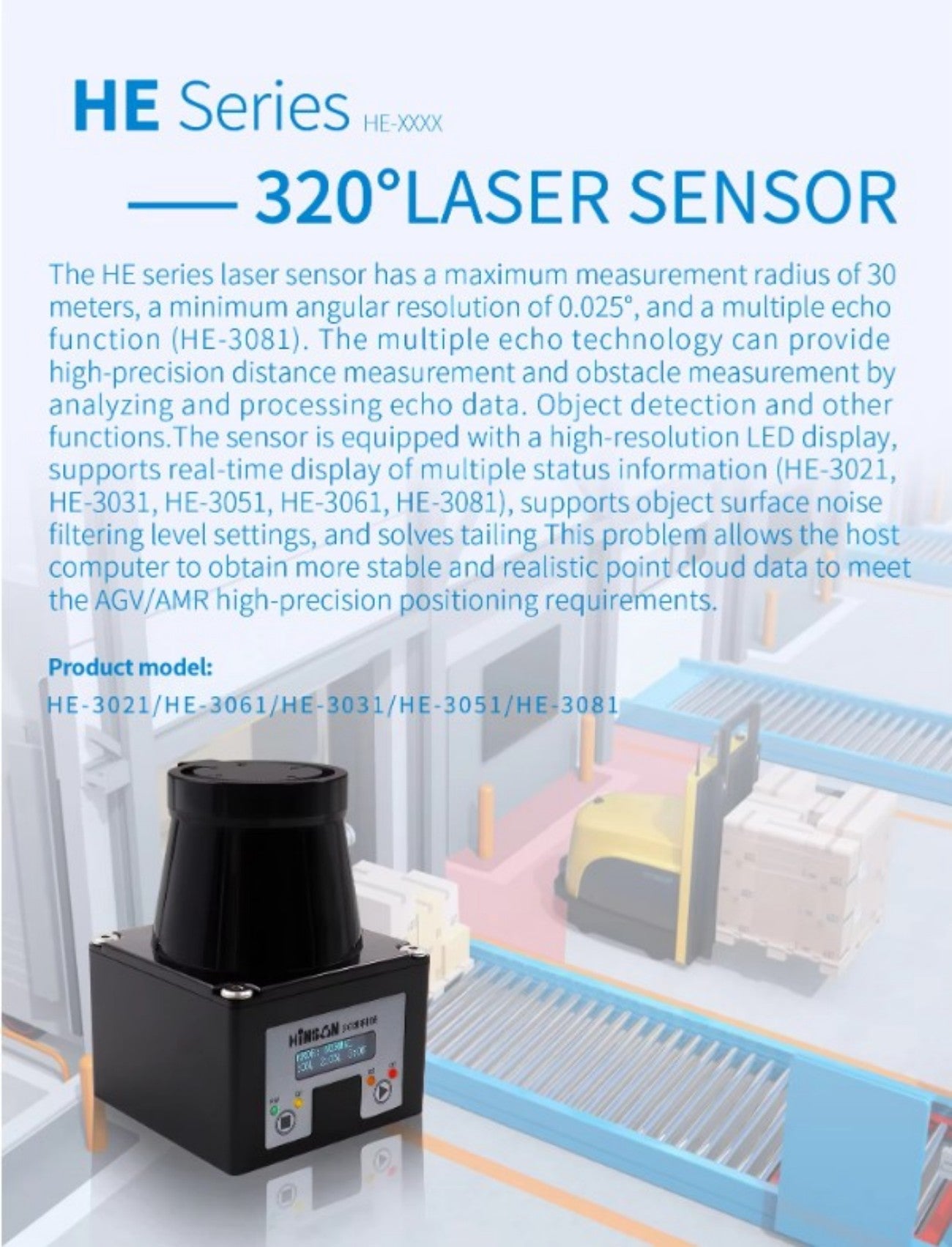 Hinson HE-3061 LiDAR | Robot LiDAR Sensor for Robotics & Mapping detail image 1