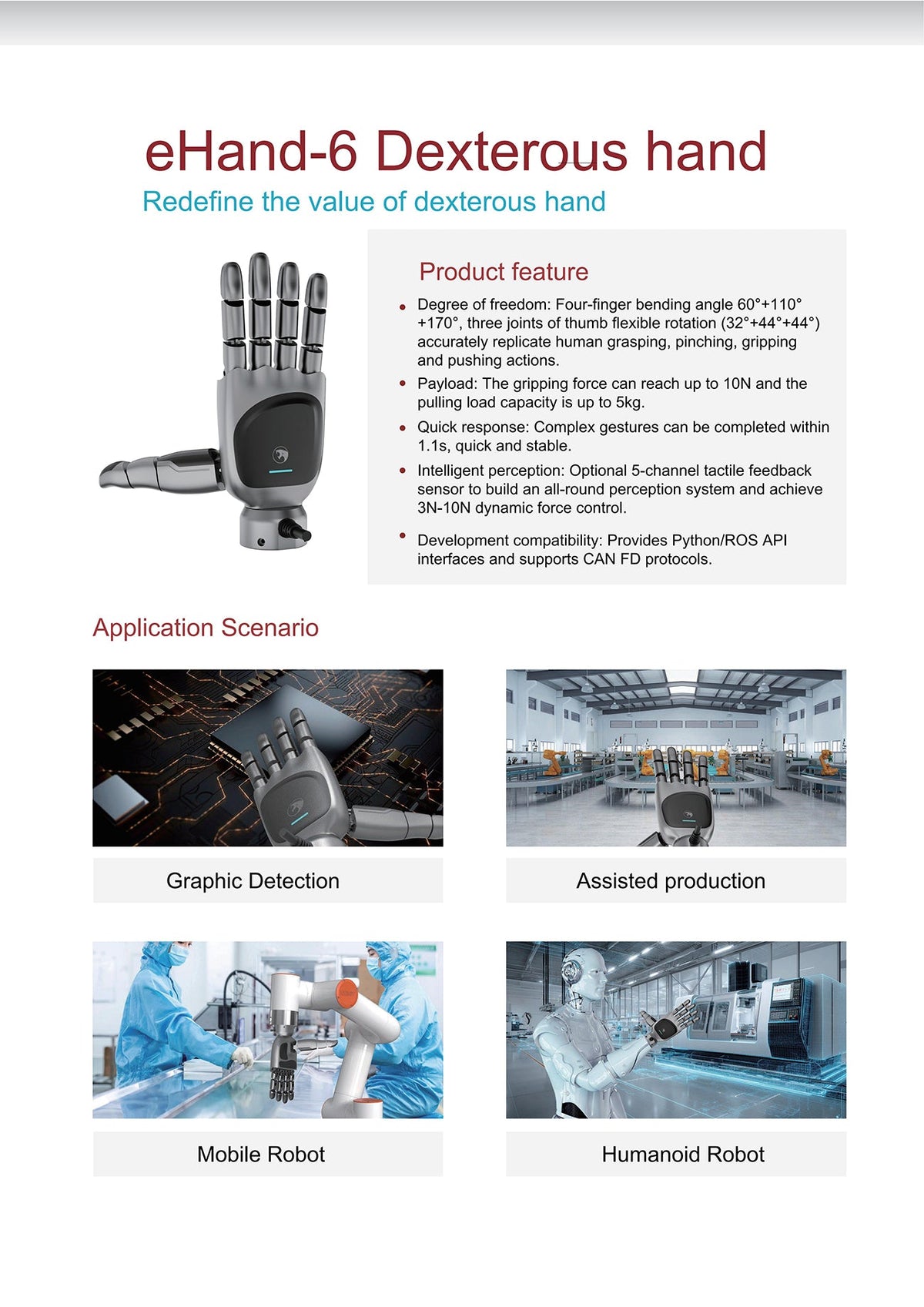 HITBOT eHand-6 Robotic Hand detail image 2