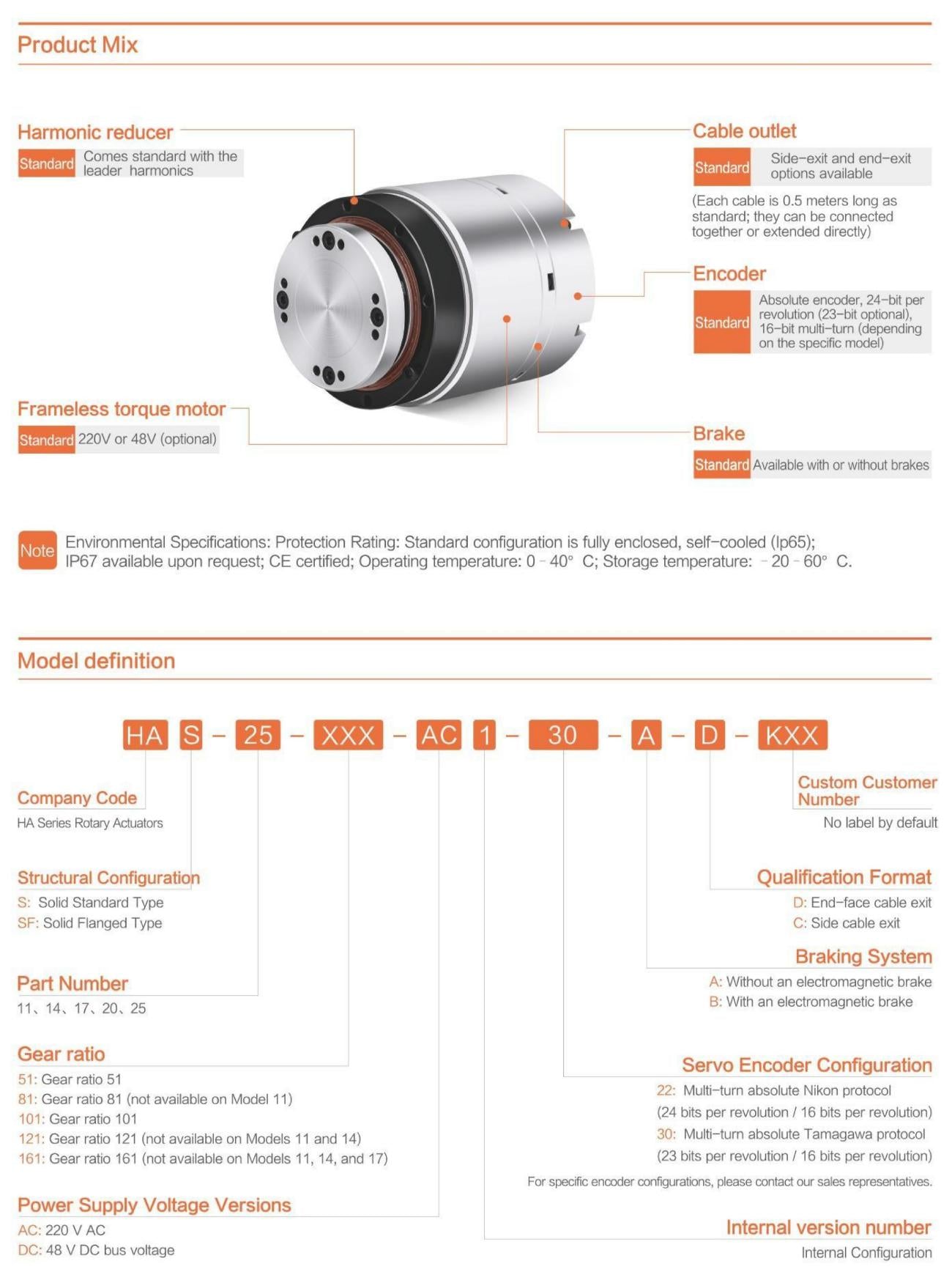 Hobber HAS/HASF-20 Actuator | Robot Actuator for Robotics Development detail image 2