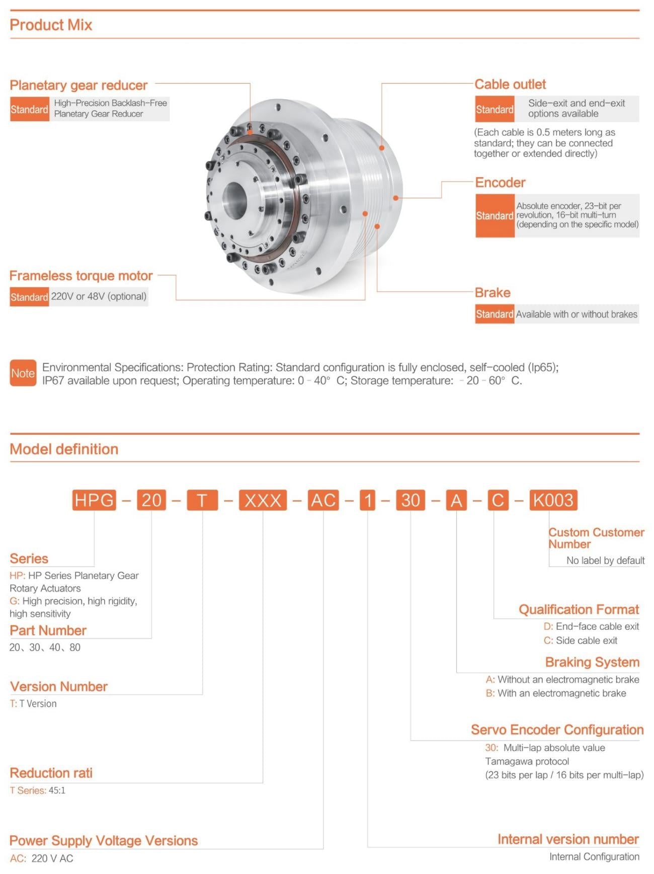 Hobber HPG-40T Actuator | Robot Actuator for Robotics Development detail image 2