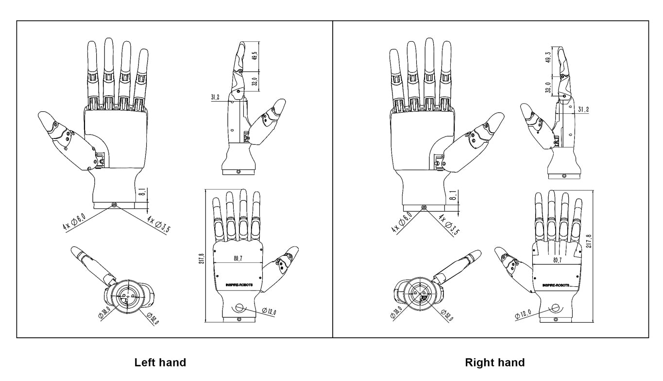 Inspire RH56 DFX Dexterous Hand for Humanoid Robots | 6 DOF Robotic Hand