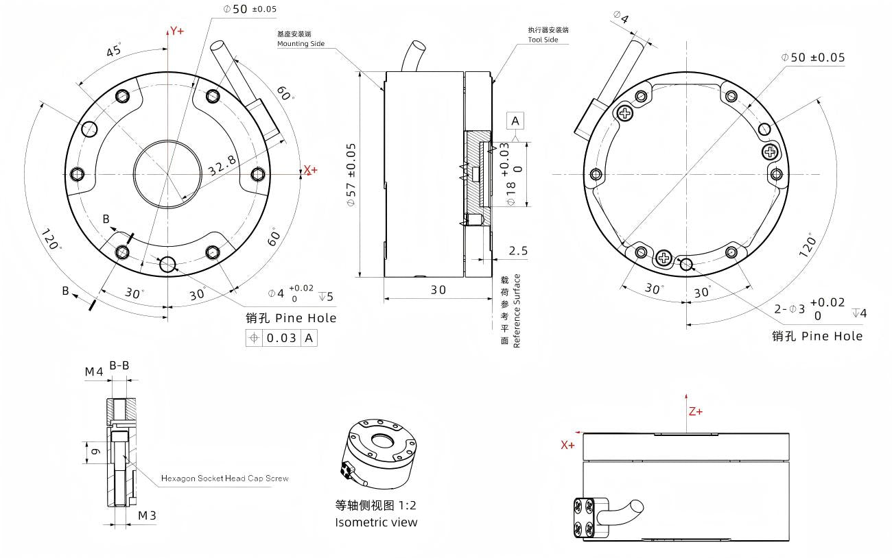 Kunwei KWR57 Series Sensor | Force Sensor for Robotics & Automation detail image 2