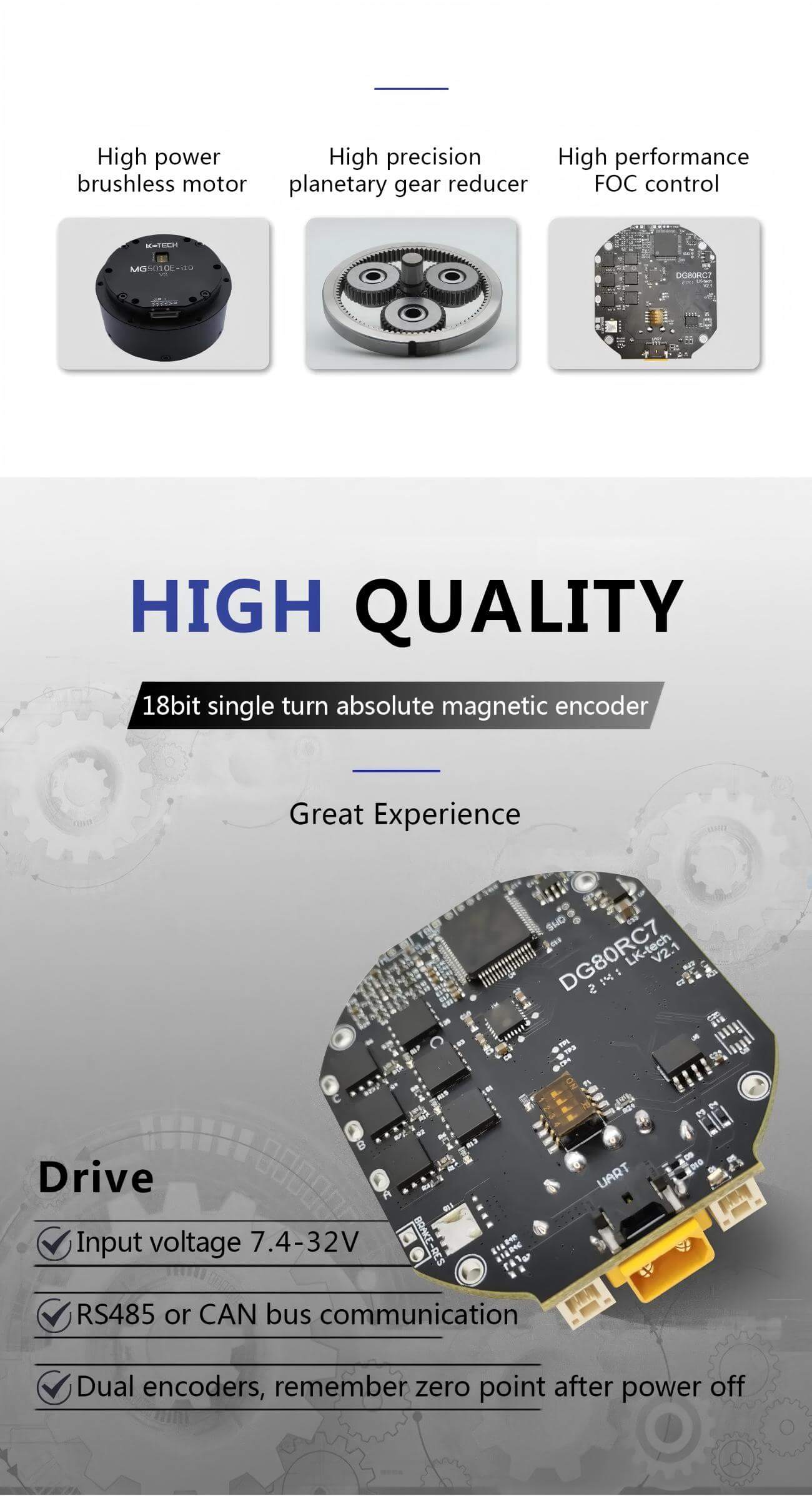 LKMTECH MG5010E-i10-V3 Motor | Robot Servo Motor for Robotics Development