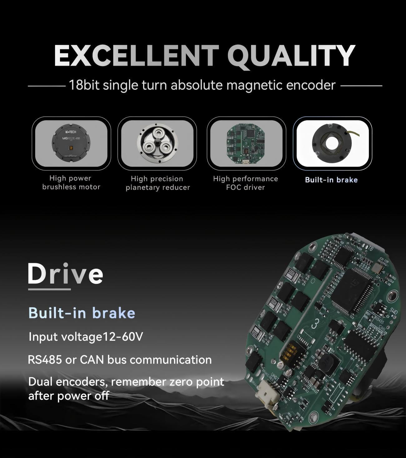LKMTECH MG6012E-i8B-V3 Motor | Robot Servo Motor for Robotics Development