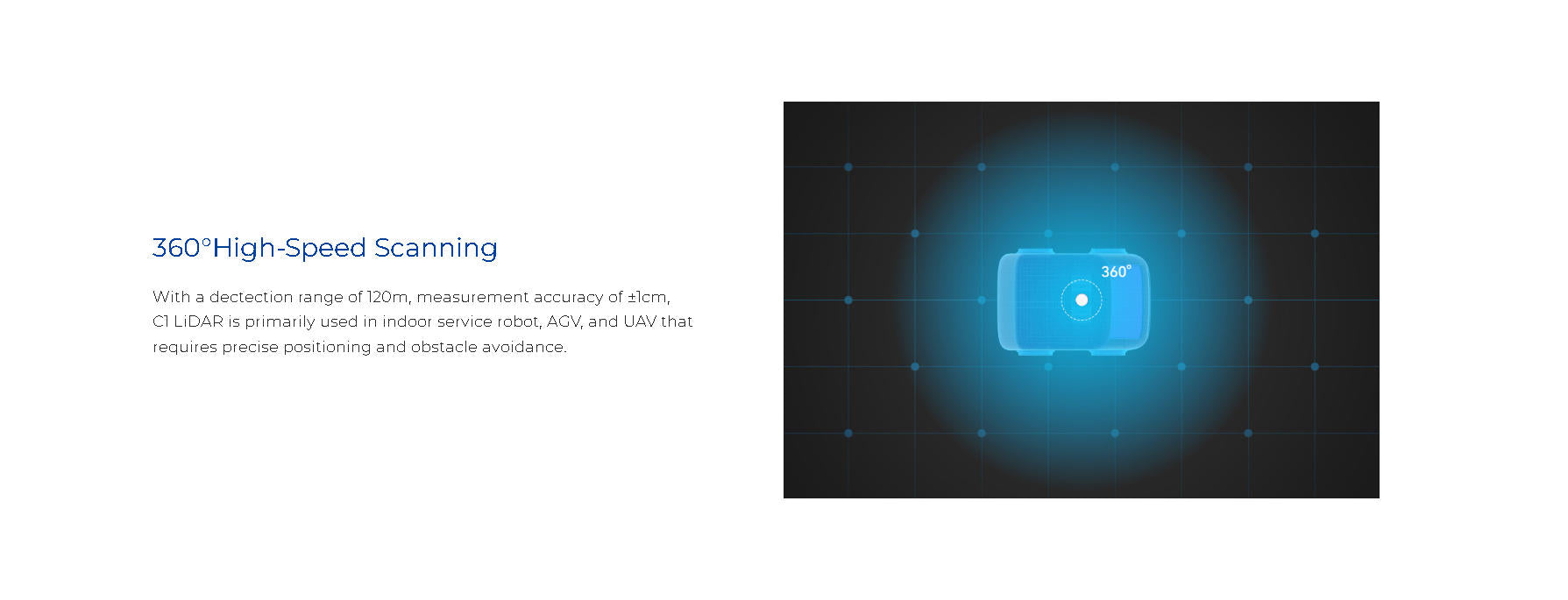 LSLIDAR C1 LiDAR | Robot LiDAR Sensor for Robotics & Mapping detail image 2