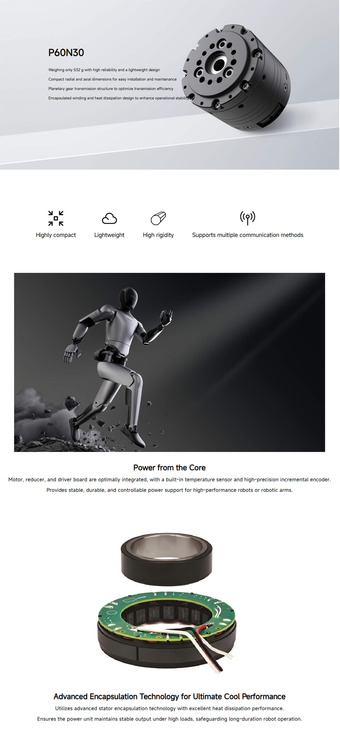 MagicLab P60N30 Motor | Robot Servo Motor for Robotics Development detail image 1