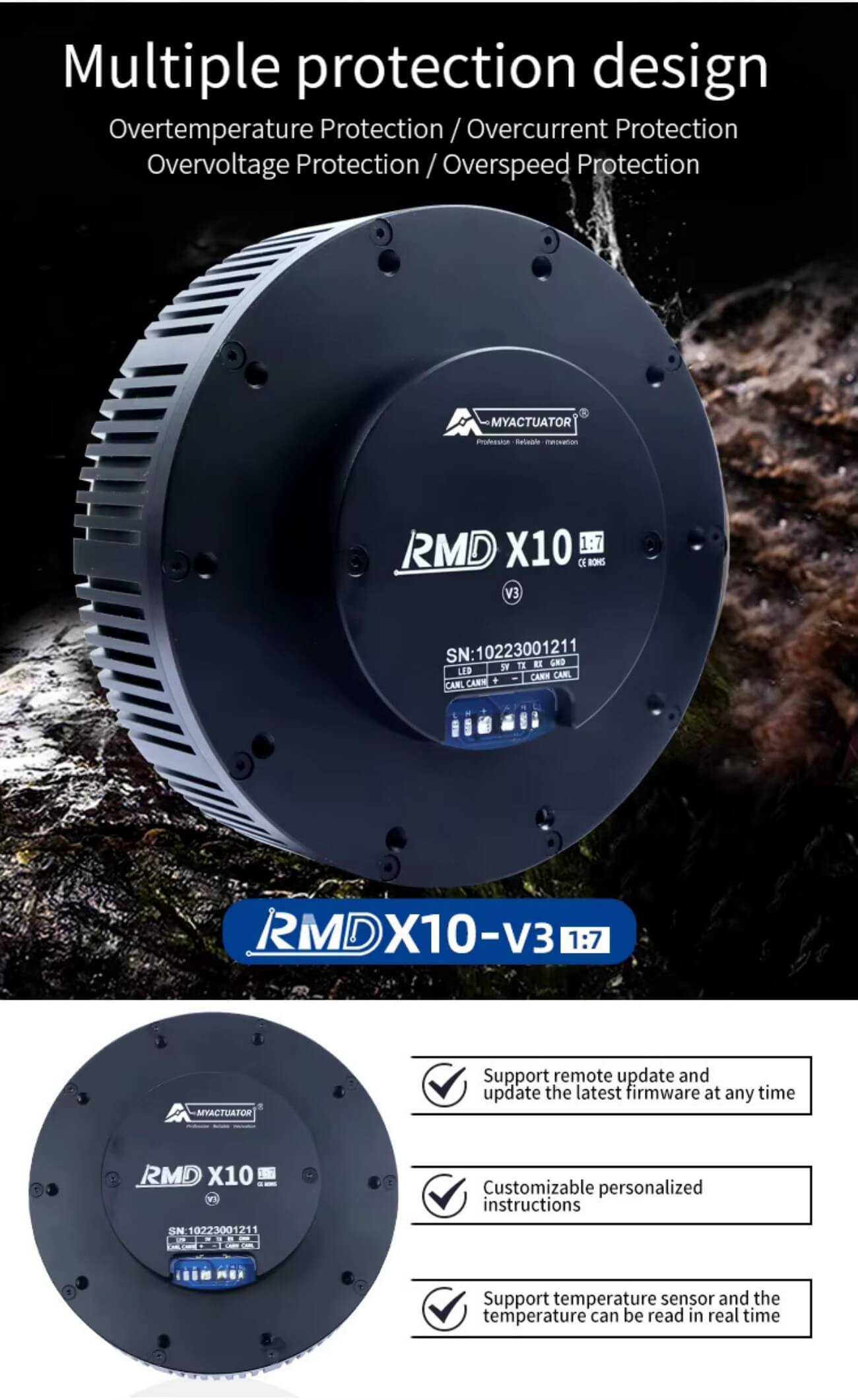 MyActuator RMD-X10-40 Motor | Robot Servo Motor for Robotics Development detail image 2