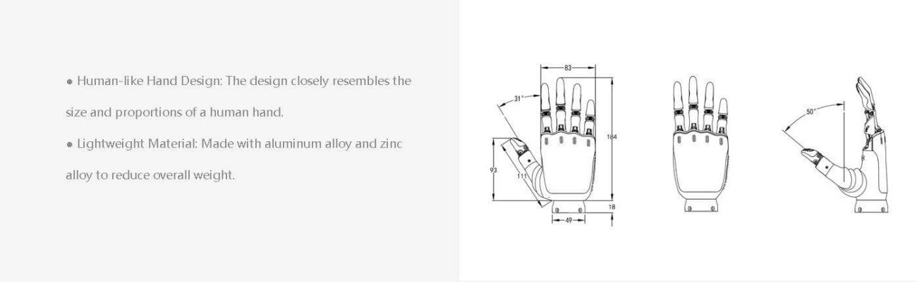 OYMotion ROH-AP001 Dexterous Hand detail image 2