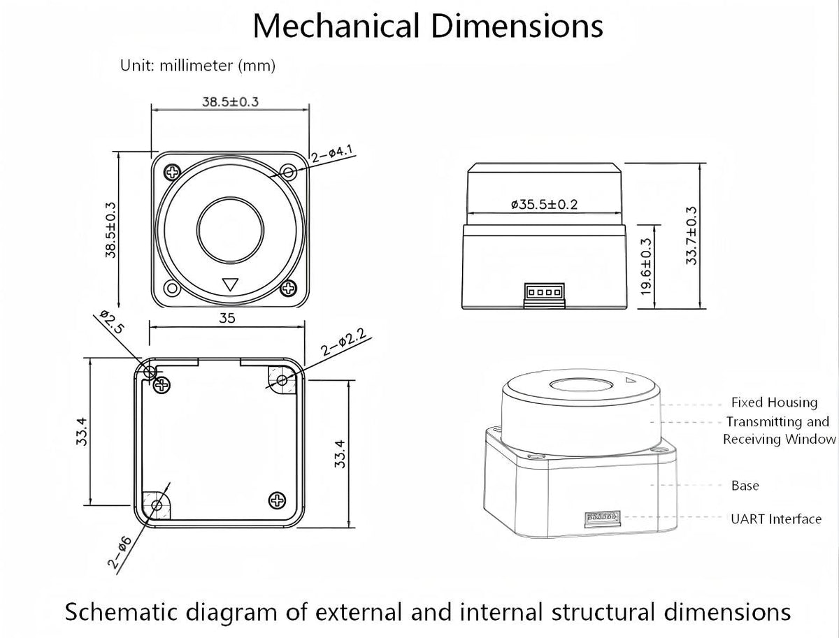 PACECAT LDS-E110-R LiDAR | Robot LiDAR Sensor for Robotics & Mapping detail image 4