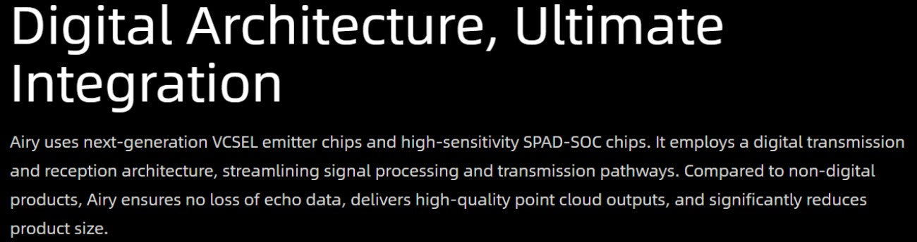 RoboSense Airy LiDAR | Robot LiDAR Sensor for Robotics & Mapping detail image 11
