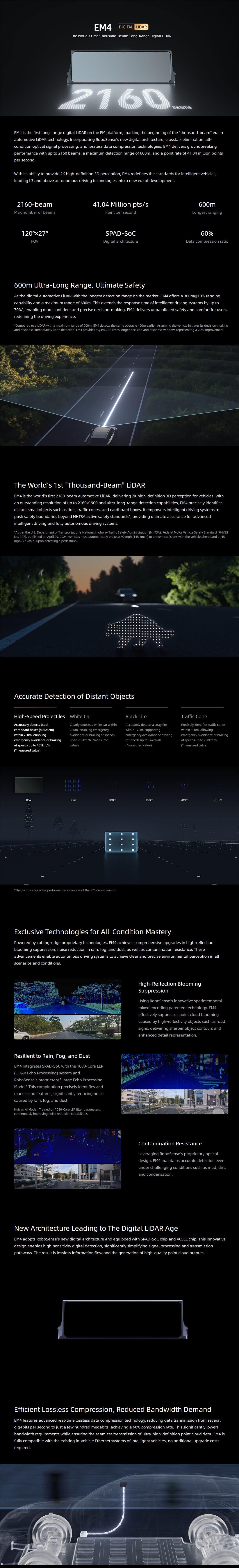 RoboSense EM4 LiDAR | Robot LiDAR Sensor for Robotics & Mapping detail image 1