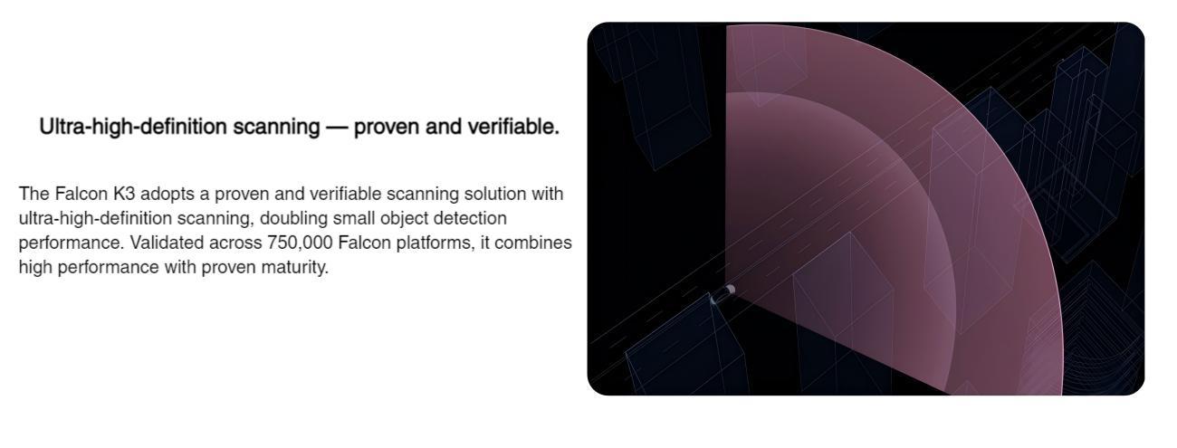 Seyond Falcon K3 LiDAR | Robot LiDAR Sensor for Robotics & Mapping detail image 2