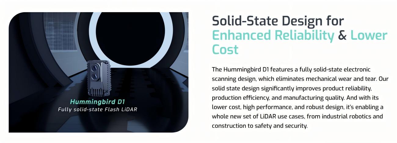 Seyond Hummingbird D1 LiDAR | Robot LiDAR Sensor for Robotics & Mapping detail image 1