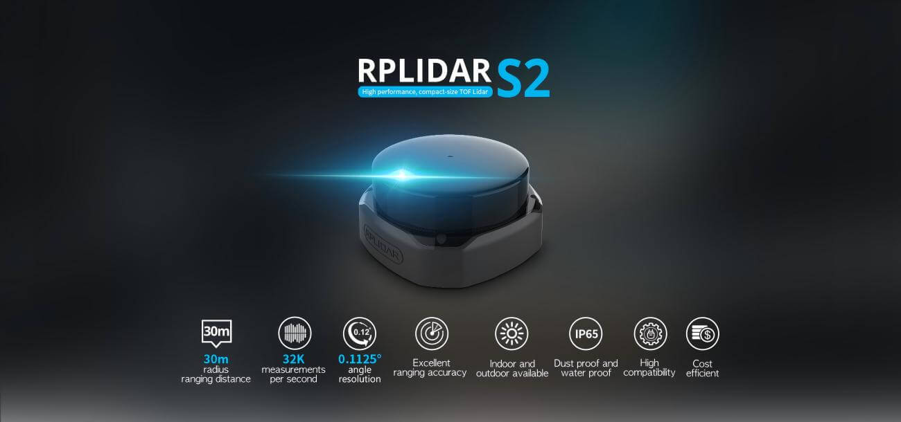 SLAMTEC RPLIDAR S2 LiDAR | Robot LiDAR Sensor for Robotics & Mapping detail image 1