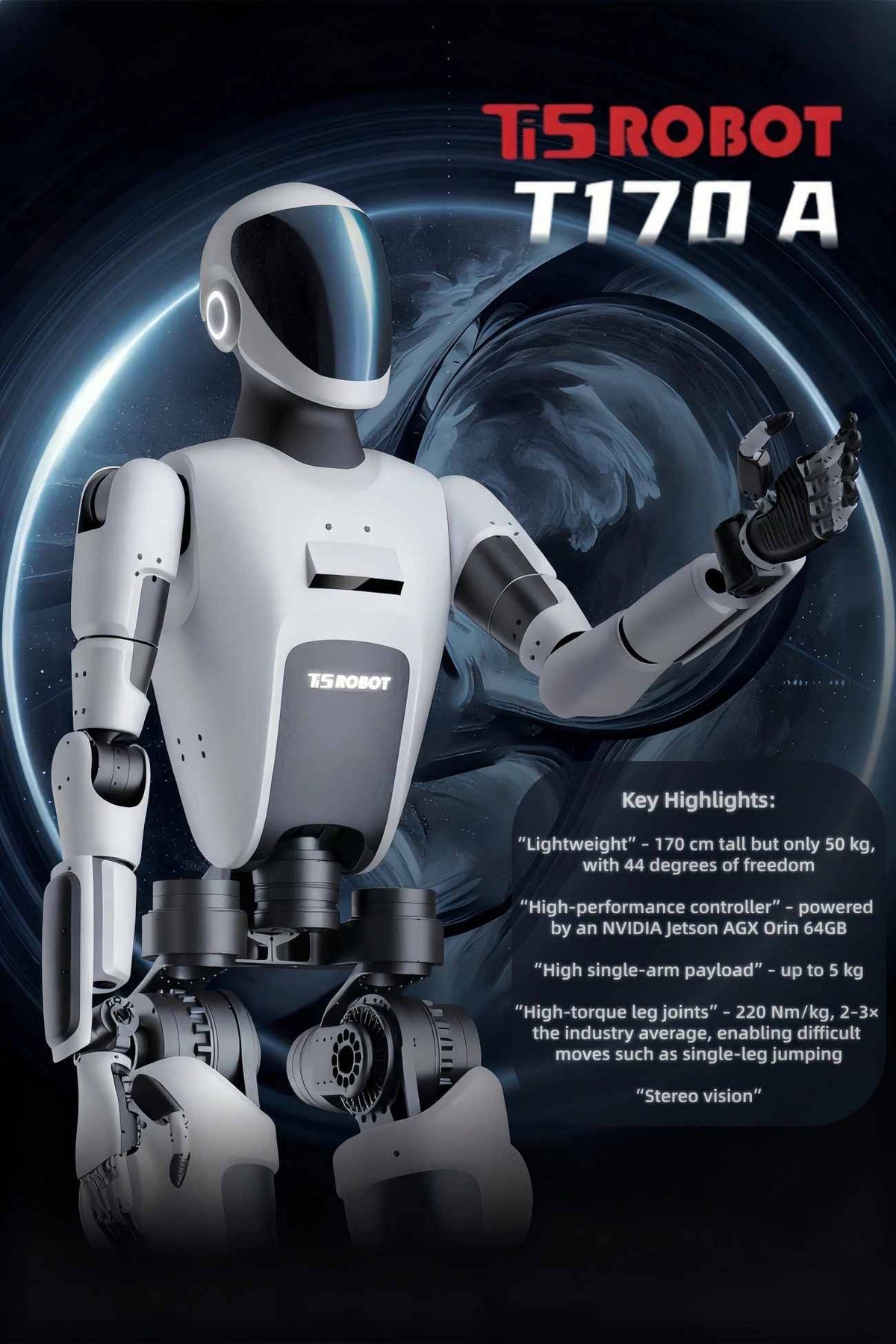 Ti5 ROBOT T170A Robot | Humanoid Robot Platform for Robotics Research detail image 1