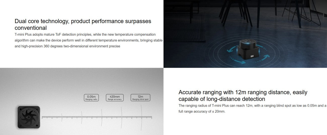 YDLIDAR T-mini-Plus LiDAR | Robot LiDAR Sensor for Robotics & Mapping detail image 1