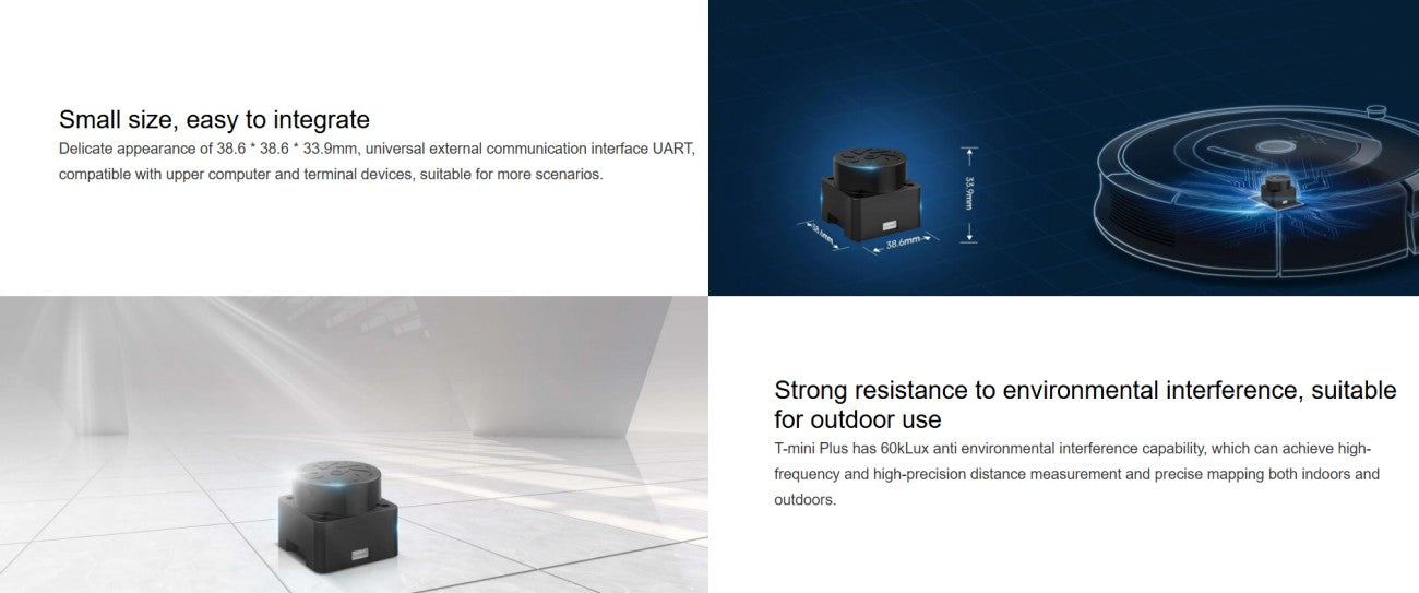 YDLIDAR T-mini-Plus LiDAR | Robot LiDAR Sensor for Robotics & Mapping detail image 2
