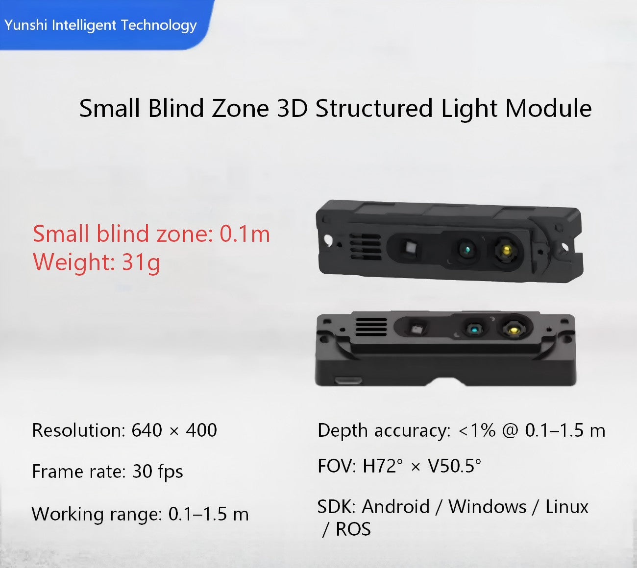 Yunshis iHawk072 Camera | RGBD Depth Camera for Robotics & AI Vision