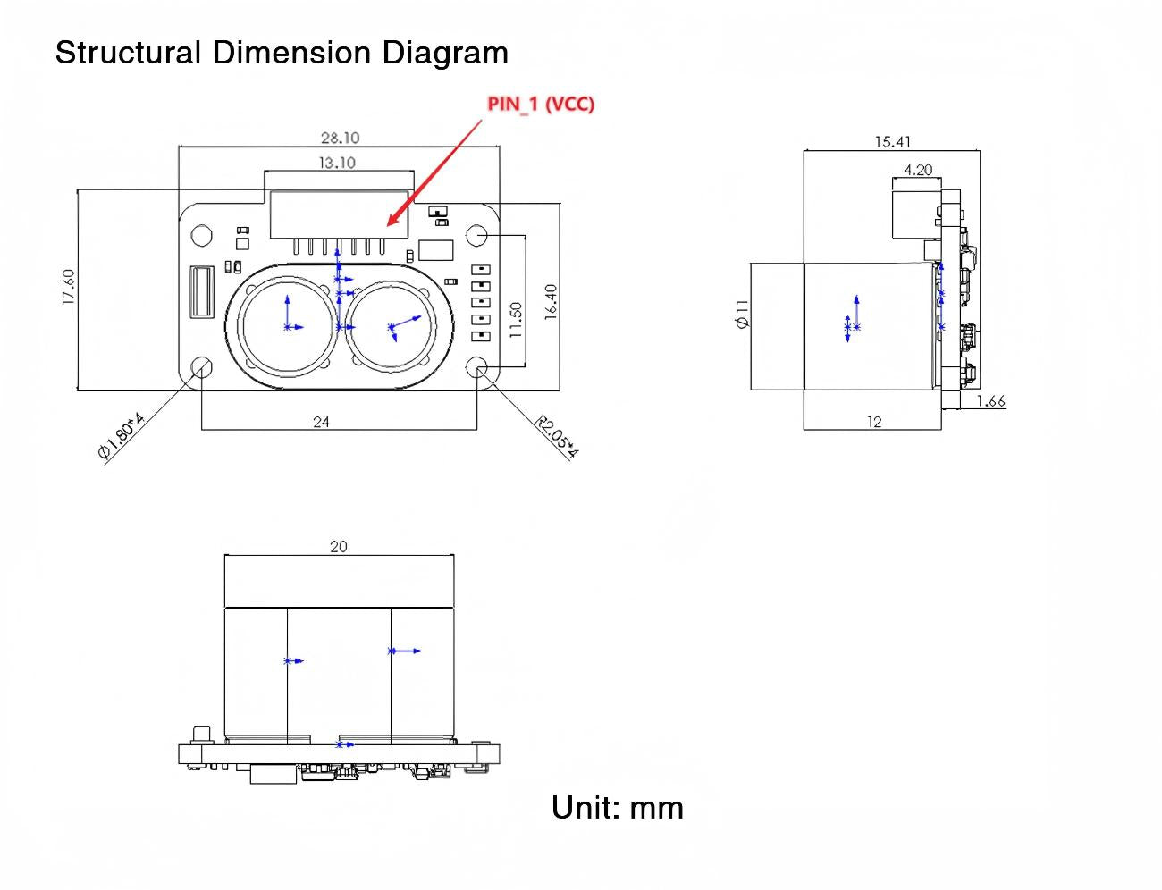 Yunshis MVR3ECD Laser Ranging Module | Laser Ranging Module for Robotics & Automation