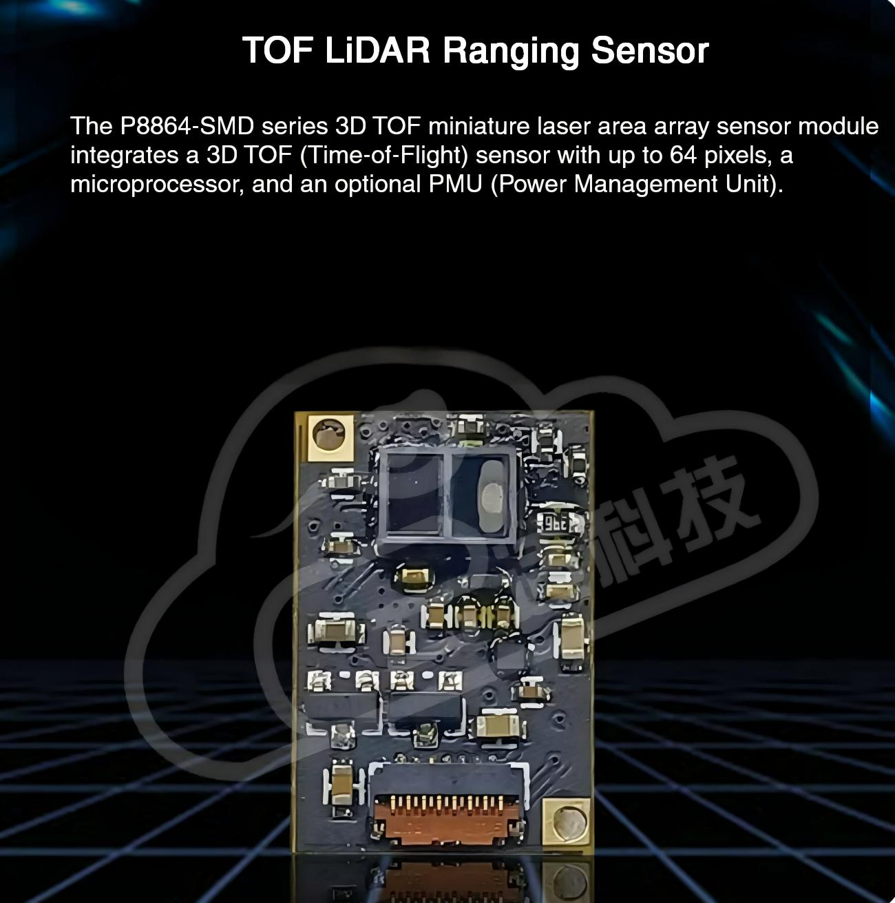 Yunshis P8864 3D TOF Miniature Sensor | Compact TOF Sensor for Robotics Development