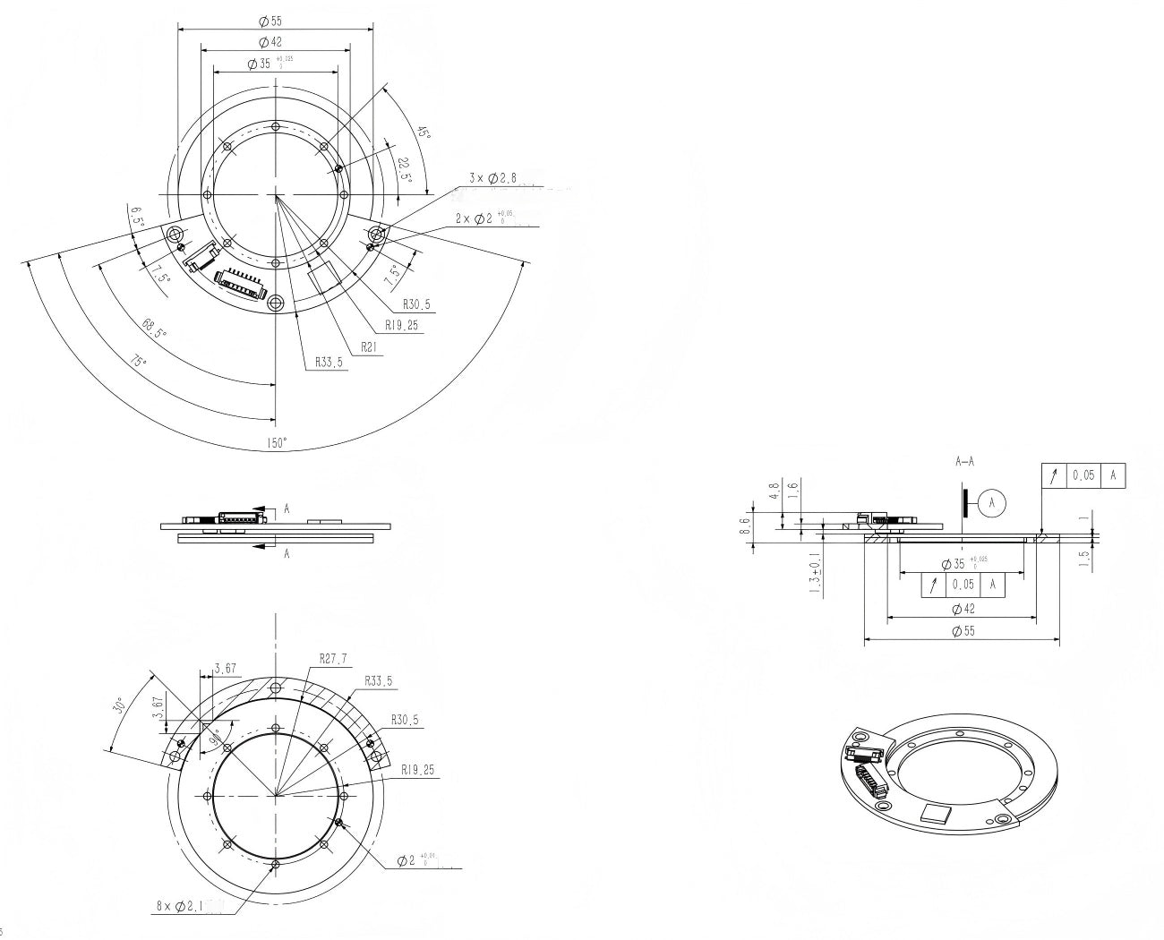 ZeroErr eCoder35 Magnetic Encoders | Magnetic Encoder for Robot Actuator Feedback detail image 7
