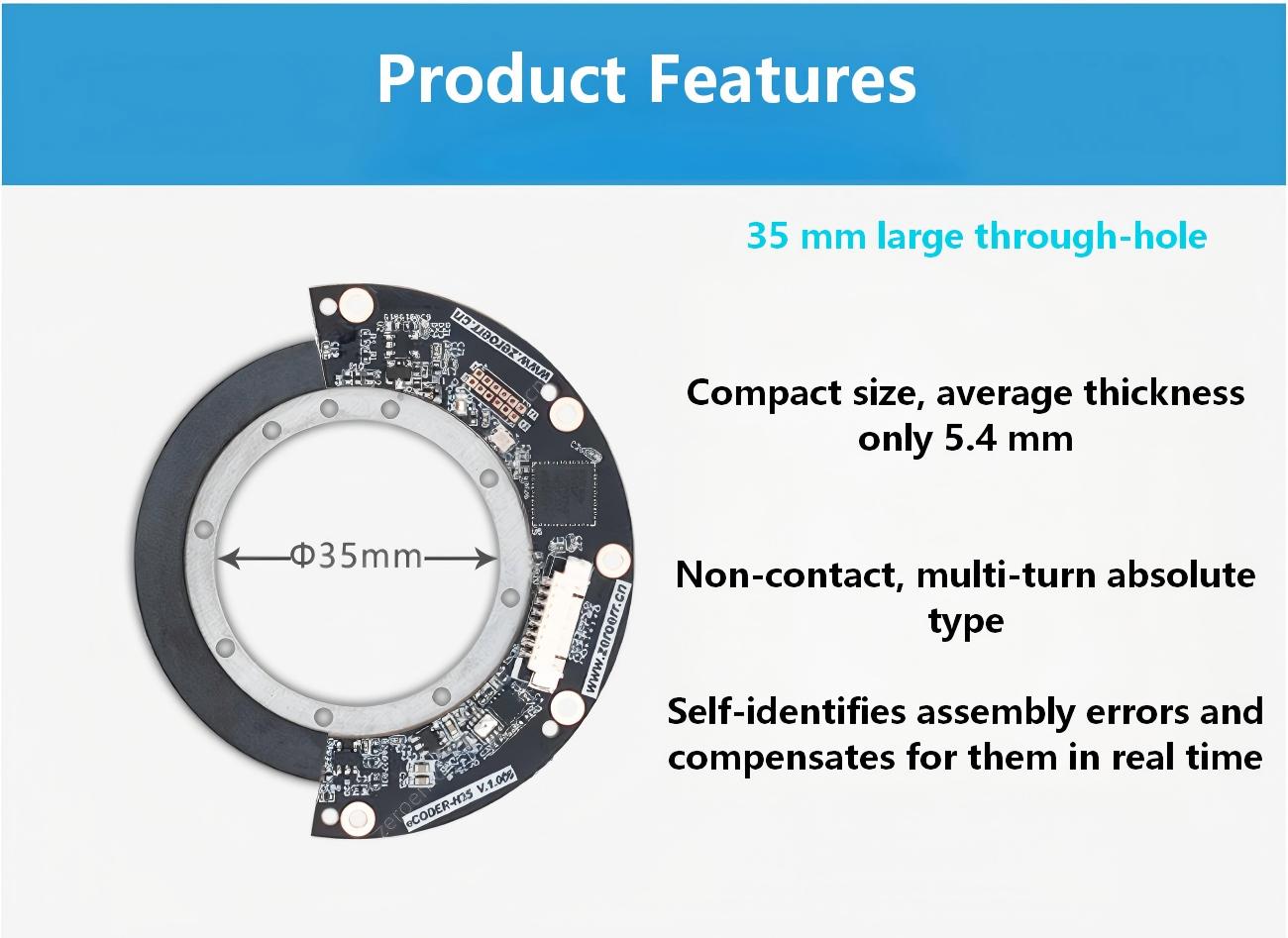 ZeroErr eCoder35H Magnetic Encoders | Magnetic Encoder for Robot Actuator Feedback detail image 2