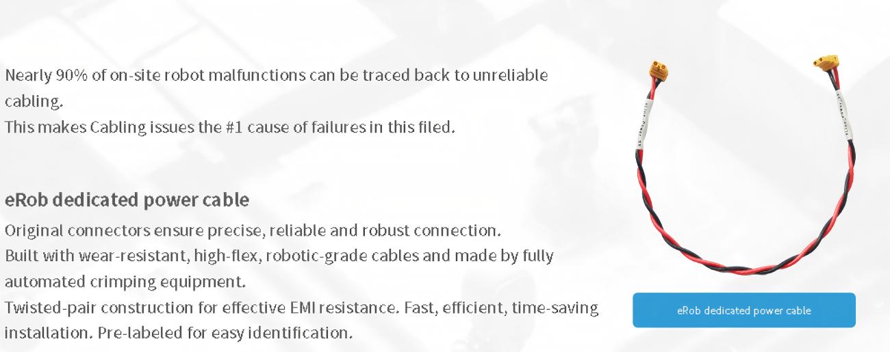 ZeroErr eRob dedicated power cable | Robot Power Accessory for Servo Motor Integration detail image 1